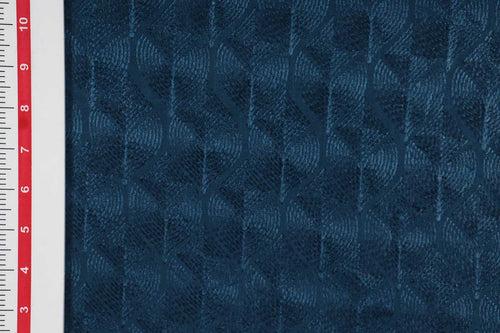 Teal Blue Traditional Rayon Spun Jacquard Fabric