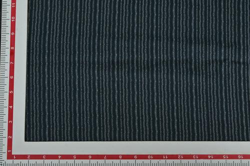 Gray & White Stripes Printed Viscose Twill Fabric