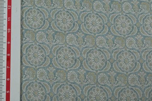 Light Gray Traditional Printed Viscose Twill Fabric