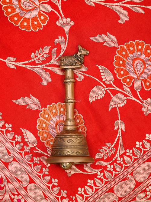 Red Meenakari Katan Silk Handloom Banarasi Saree