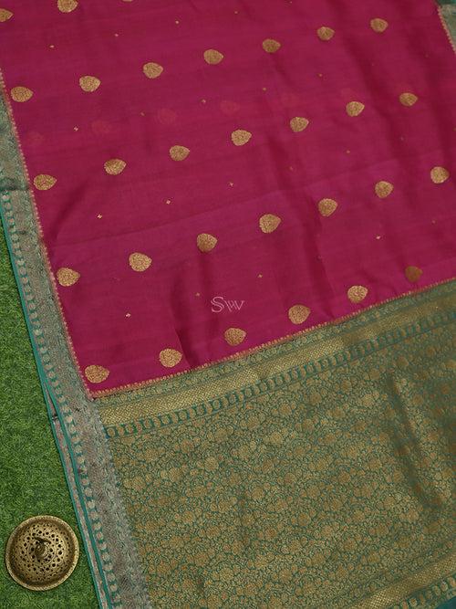 Magenta Booti Organza Handloom Banarasi Saree