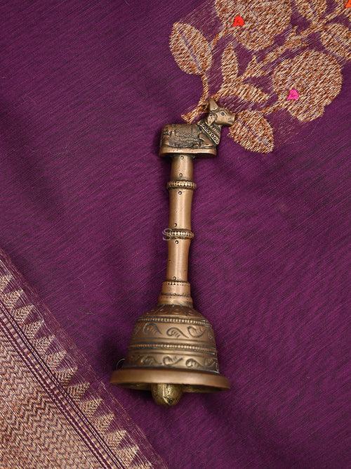 Purple Meenakari Boota Chanderi Silk Handloom Banarasi Saree