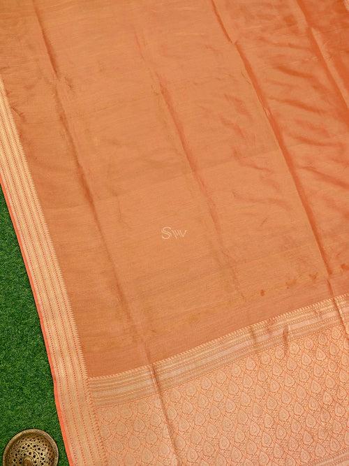 Orange Tissue Katan Silk Handloom Banarasi Saree