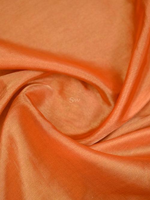 Orange Tissue Katan Silk Handloom Banarasi Saree