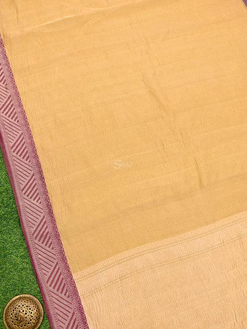 Yellow Pure Crush Tissue Silk Handloom Banarasi Saree