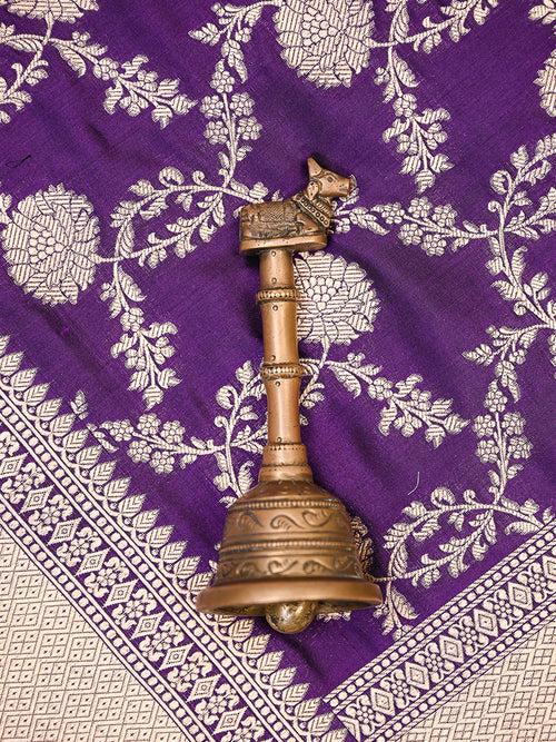 Purple Jaal Uppada Katan Silk Handloom Banarasi Saree