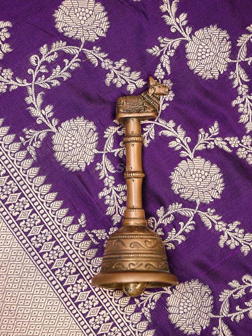 Purple Jaal Uppada Katan Silk Handloom Banarasi Saree