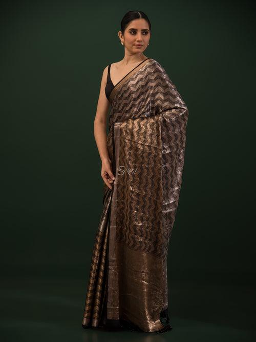 Black Tissue Brocade Handloom Banarasi Saree