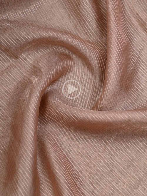 Pastel Peach Tissue Stripe Handloom Banarasi Dupatta