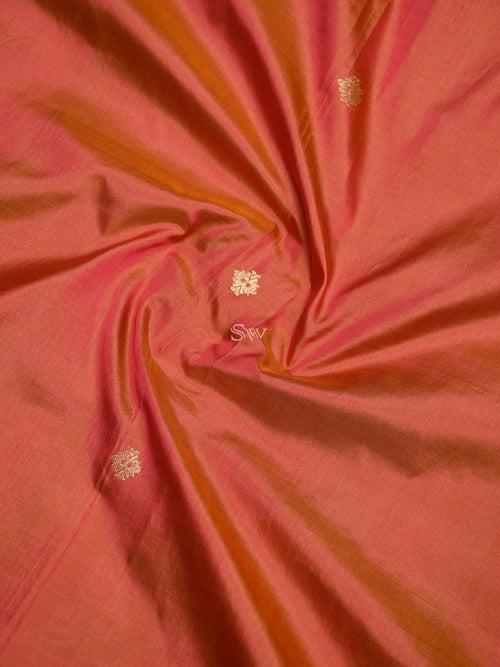 Pink Orange Katan Silk Handloom Banarasi Suit