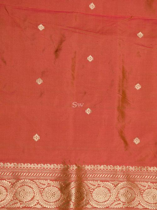 Pink Orange Katan Silk Handloom Banarasi Suit