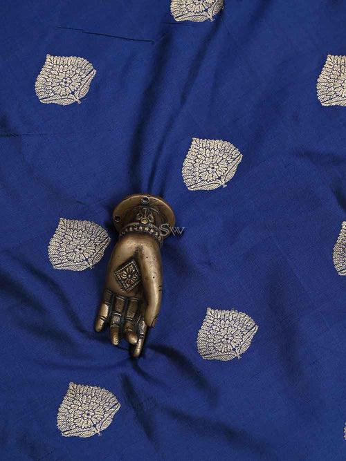 Navy Blue Katan Silk Handloom Banarasi Suit