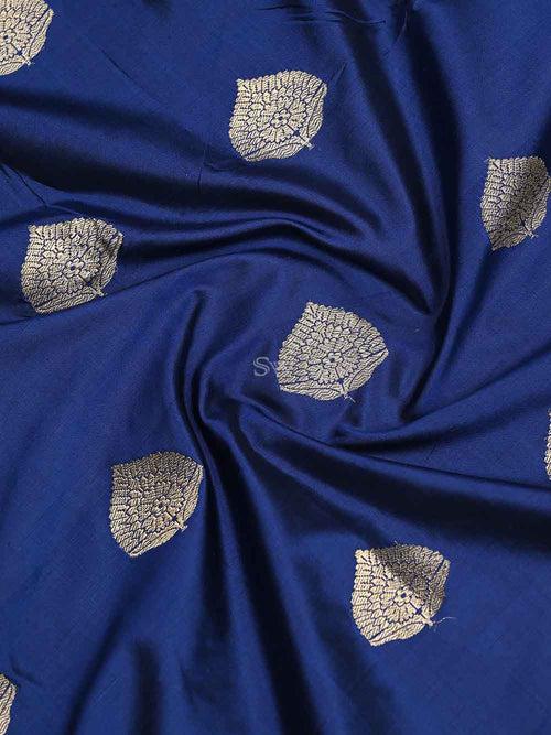Navy Blue Katan Silk Handloom Banarasi Suit
