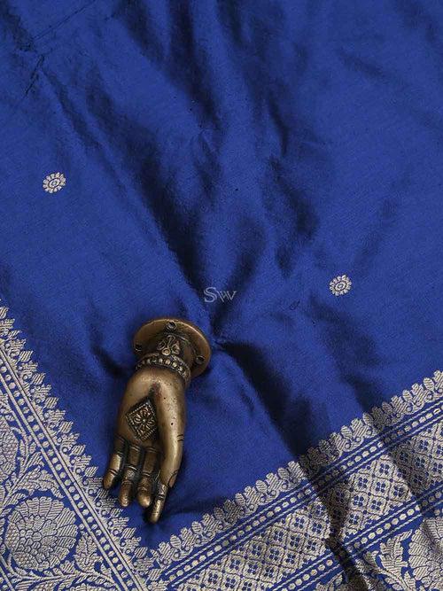 Navy Blue Katan Silk Handloom Banarasi Suit