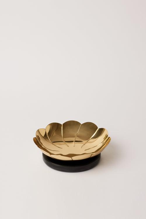 Lotus Decorative Brass Bowls, Black Marble