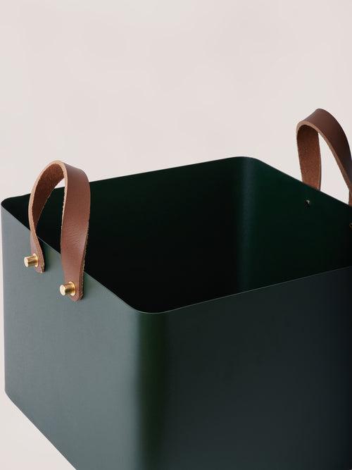 Square Metal Basket - Forest Green, XL