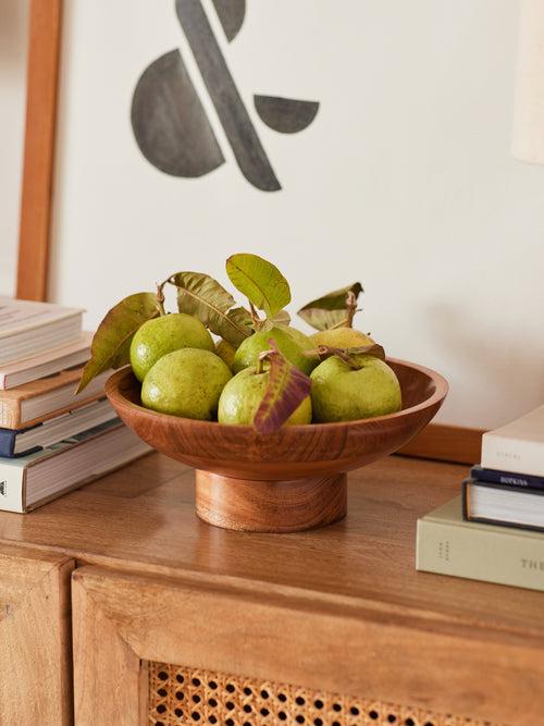 Raise Curve Bowl, Acacia Wood