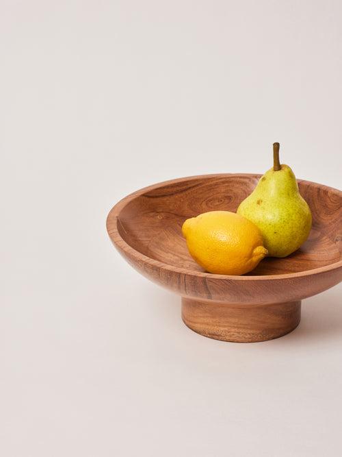 Raise Curve Bowl, Acacia Wood