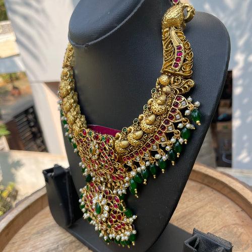 PRE-BOOK| TARINI with Green beads -Short Chain Set