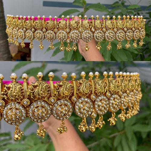 Premium Matte Kundan Stones Bridal Grand Waist Belt