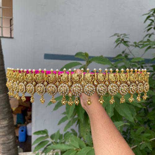 Premium Matte Kundan Stones Bridal Grand Waist Belt