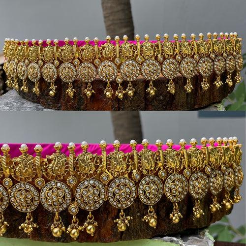 Premium Matte Kundan Stones Bridal Grand Waist Belt