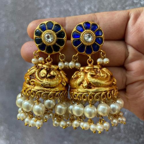 Kundan Jadau Blue Real kemp Tamara Grand Haram Set