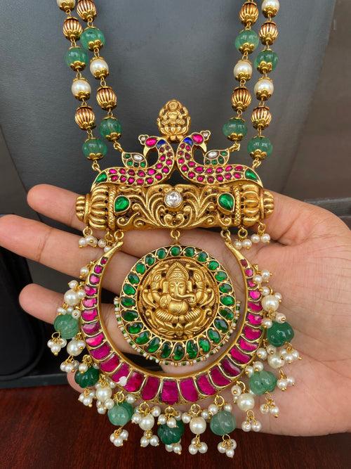 Kundan jadau Ganesha Grand Bridal Neckpiece