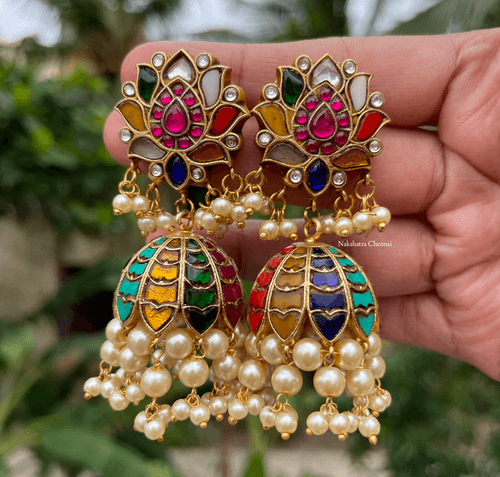 Kundan Jadau Navratna Bridal Jumkha