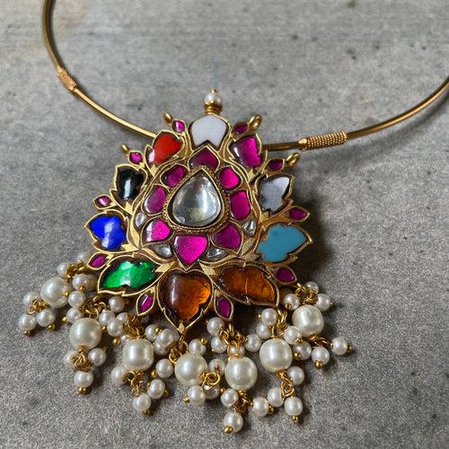 Kundan Jadau Navratna Tamara Pipe Choker