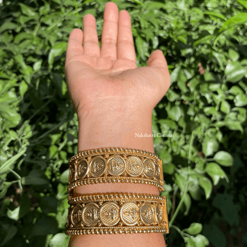 PRE-BOOK| Premium Matte Polish Lakshmi Bridal Kada type Bangles ( a Pair)