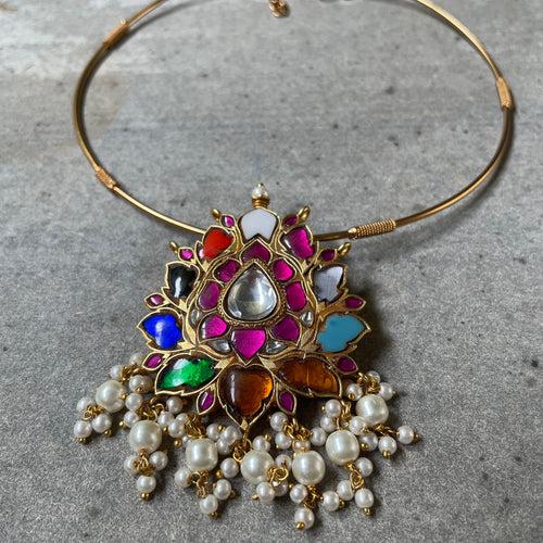 Kundan Jadau Navratna Tamara Pipe Choker