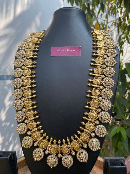 Premium Matte Non-Idol Kundan Stones Grand Haram Set