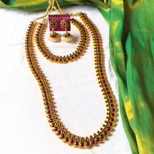 Kayal -Long in Red-Green stones