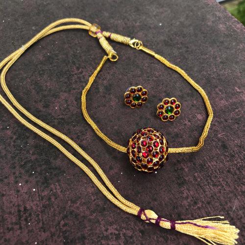 Rudraksha with gold chain choker set