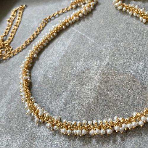 Premium Matte Pearl bunch Simple Waist Chain