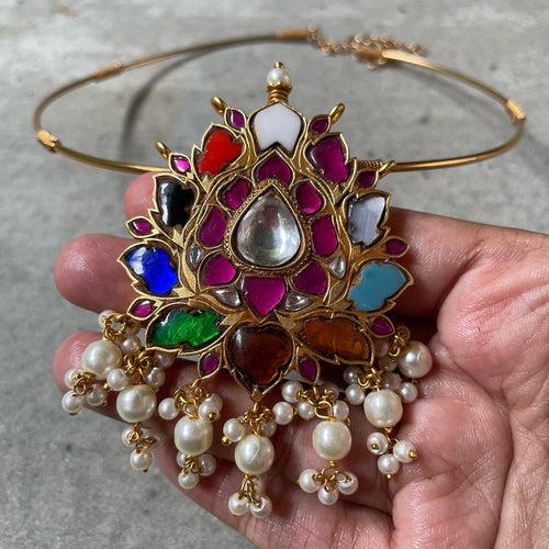 Kundan Jadau Navratna Tamara Pipe Choker