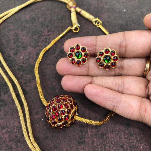 Rudraksha with gold chain choker set