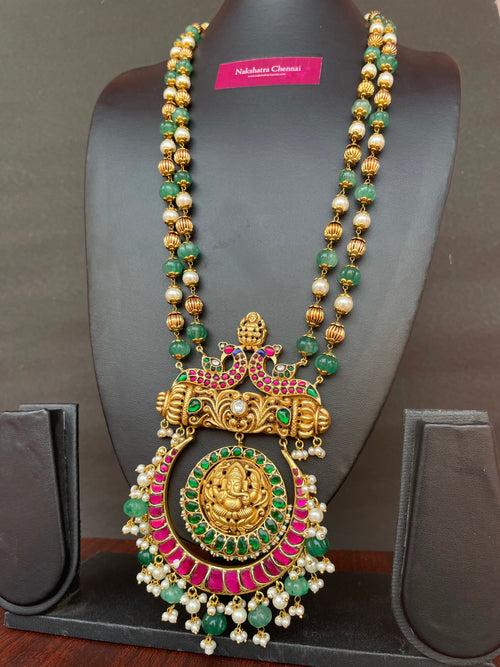 Kundan jadau Ganesha Grand Bridal Neckpiece