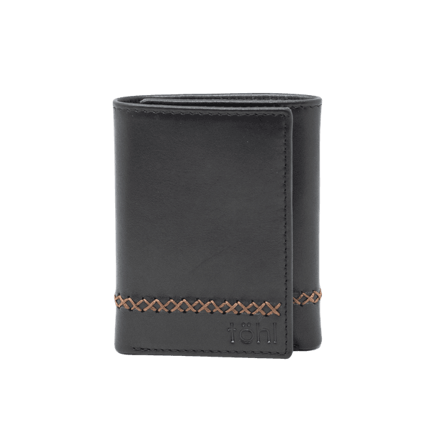 EZRA TAN MEN'S WALLET - CHARCOAL BLACK