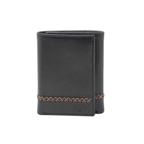 EZRA TAN MEN'S WALLET - CHARCOAL BLACK