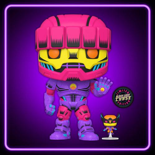 Funko Pop! X-Men : Sentinel with Wolverine Jumbo 10-Inch Previews Exclusive (Chase Blacklight)