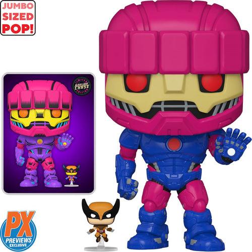 Funko Pop! X-Men : Sentinel with Wolverine Jumbo 10-Inch Previews Exclusive (Chase Blacklight)