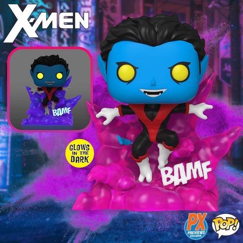 Funko POP!X-Men Teleporting Nightcrawler Glow-in-the-Dark Deluxe  #1124 - Previews Exclusive