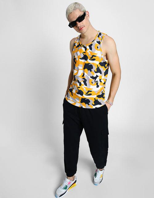 White & Yellow Camouflage Gym Vest