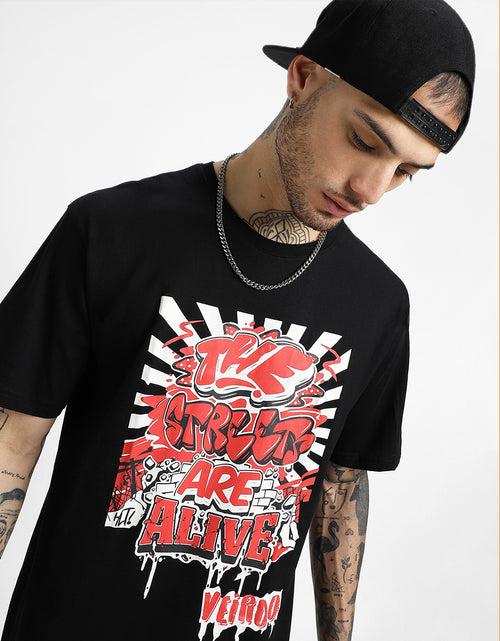 Streets Are Alive Black Oversized Tshirt