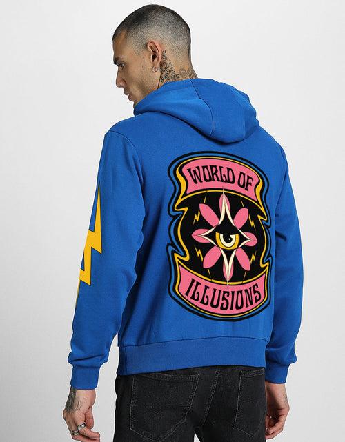 World of Illusions Blue Back Graphic Printed Hoodie