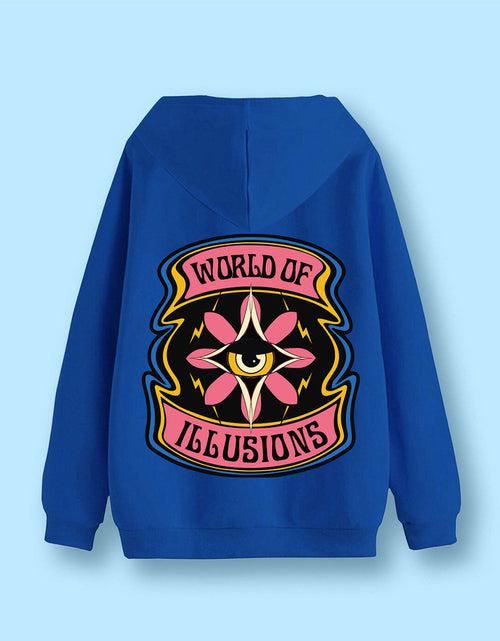 World of Illusions Blue Back Graphic Printed Hoodie