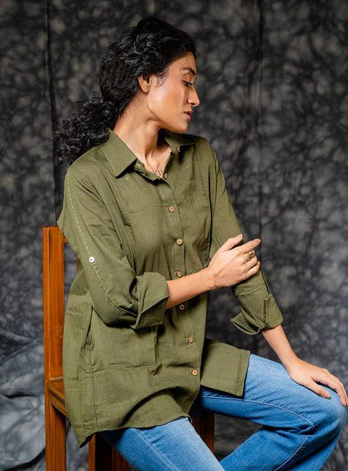 Olive Shirt - ROZAANA