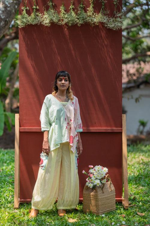 Set- Kaftan Top with Balloon Pants- SNIGDHA